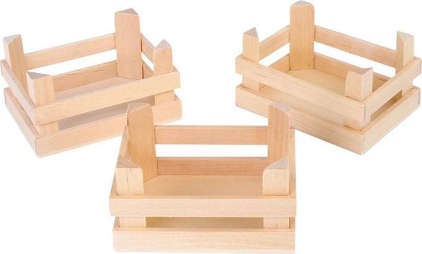 small foot 1808 - Holzkiste natur, klein, Zubehör für Kaufladen