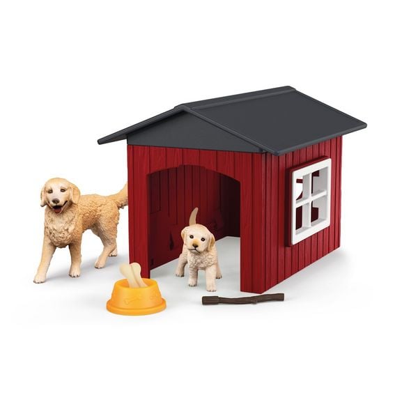 Hundehütte mit Goldenretrievern