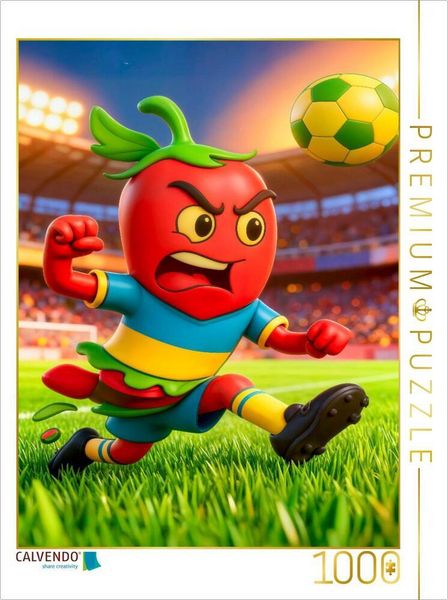 CALVENDO Puzzle 3D Fussballmotiv Chile Chili Figur 1000 Teile Lege-Größe 64x48cm Foto-Puzzle für glückliche Stunden
