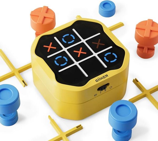 GiiKER Tic Tac Toe Bolt Elektronisches 3-in-1 Puzzle-Handheld-Spielkonsole, Logikspiel für Kinder und Erwachsene, gelb