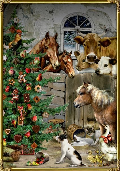 A4-Wand-Adventskalender – Weihnacht im Stall