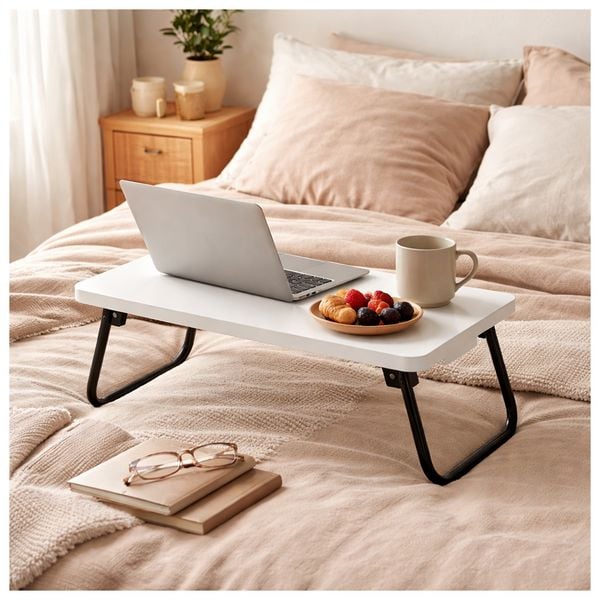 HTI-Living Laptoptisch Frühstückstablett fürs Bett Weiß Laptoptisch Frühstückstablett fürs Bett Weiß