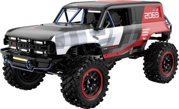 MJX Schwarz-Rot Brushless 1:12 RC Modellauto Elektro Crawler Allradantrieb (4WD) RtR 2,4 GHz Inkl. Akku und Ladegerät, mit Lichteffekt