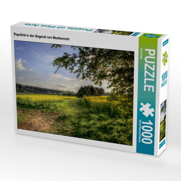 CALVENDO Puzzle Rapsfeld in der Gegend von Mechernich 1000 Teile Lege-Größe 64x48cm Foto-Puzzle für glückliche Stunden