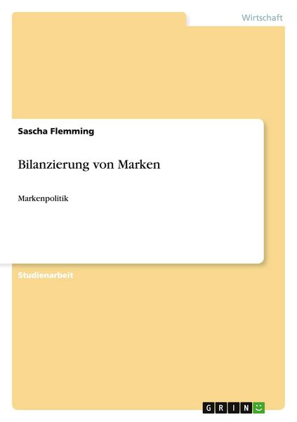Bilanzierung von Marken