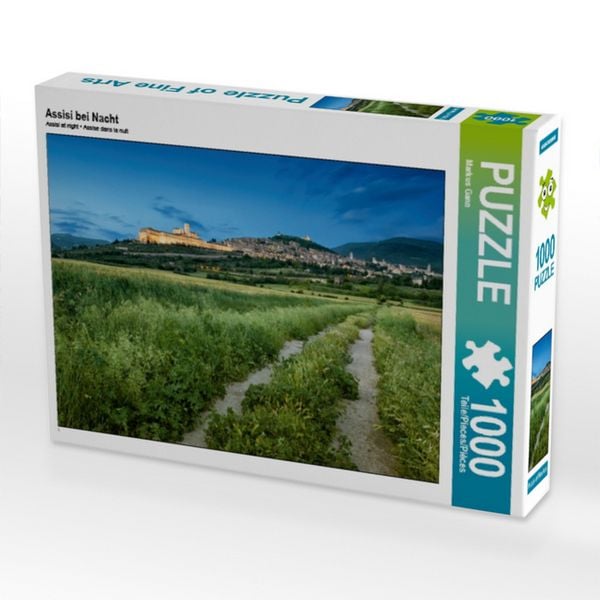 CALVENDO Puzzle Assisi bei Nacht 1000 Teile Puzzle quer 1000 Teile Lege-Größe 64 × 48 cm Foto-Puzzle für glückliche Stunden