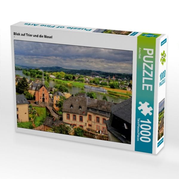 CALVENDO Puzzle Blick auf Trier und die Mosel 1000 Teile Lege-Größe 64x48cm Foto-Puzzle für glückliche Stunden