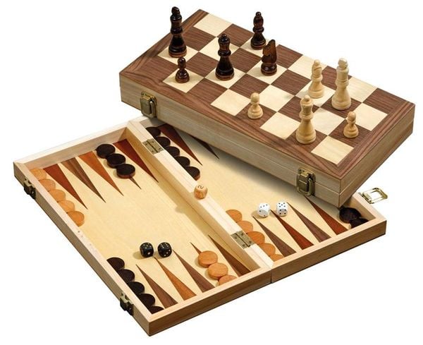 Schach Backgammon Dame Set, Feld 40 mm
