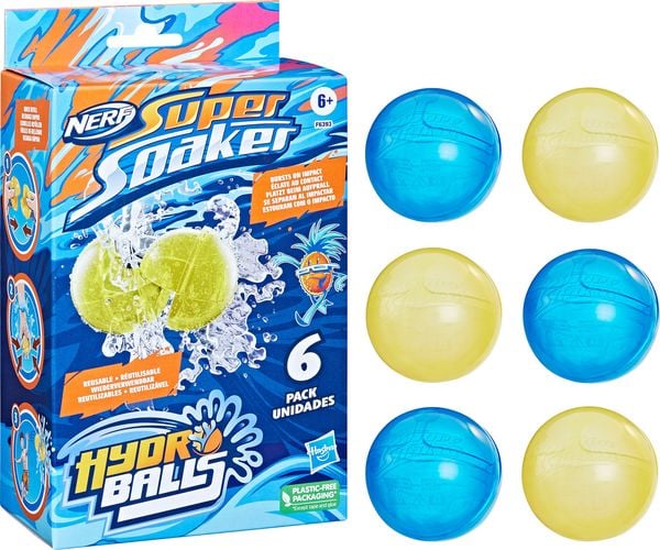 Hasbro F63935L0 - Nerf Super Soaker Hydro Balls, 6 Stück, wiederverwendbar