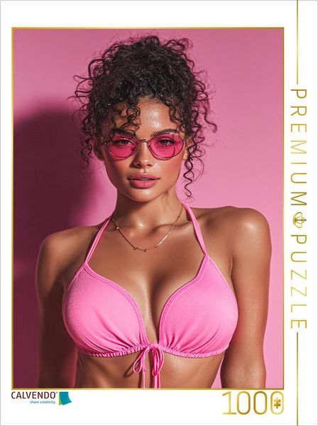 CALVENDO Puzzle Erotik-Puzzle mit Chiara in Pink - ein sexy Girl im Bikini zieht alle Blicke auf sich und genießt den Sommer 1000 Teile Lege-Größe 6
