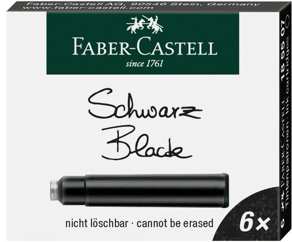 Faber-Castell Tintenpatronen Standard schwarz 6er