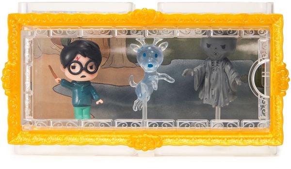 Wizarding World Harry Potter - Micro Magical Moments Sammelfiguren Multipack 'Patronus' mit Harry Potter, Hirsch-Patronus, Dementor und Setzkasten