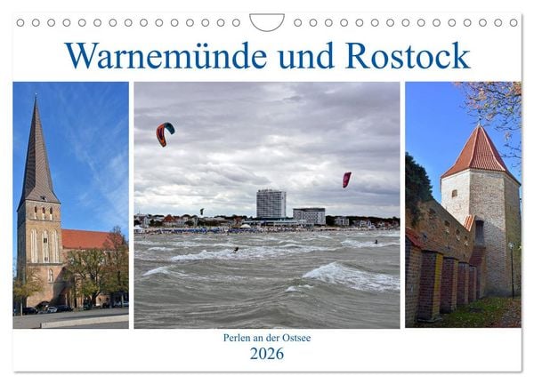 Warnemünde und Rostock, Perlen an der Ostsee (Wandkalender 2026 DIN A4 quer), CALVENDO Monatskalender