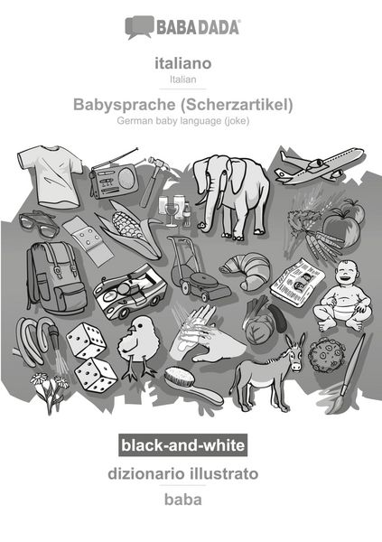italiano - Babysprache (Scherzartikel), dizionario illustrato, BW