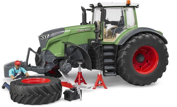 bruder 04041 Fendt 1050 Vario mit Mechaniker und Werkstattausstattung