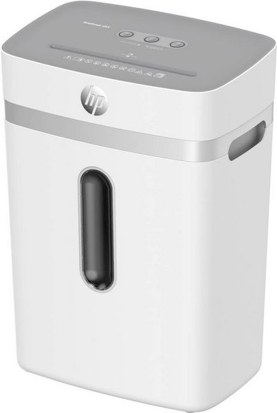 HP OneShred 12CC Aktenvernichter 12 Blatt Partikelschnitt 4 x 35 mm P-4 23 l Vernichtet auch Büroklammern, Kreditkarte, Heftklammern
