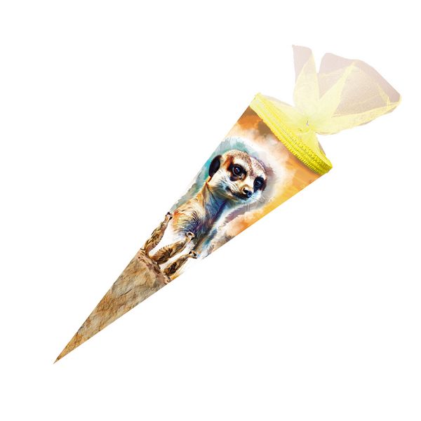 Nestler Schultüte Erdmännchen rund mit Tüllverschluss 50cm