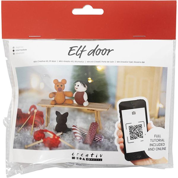 Creativ Company DIY Sets Miniaturen Mini Kreativ Set Wichteltür, Weihnachtsgeschenke, Kreativ Box