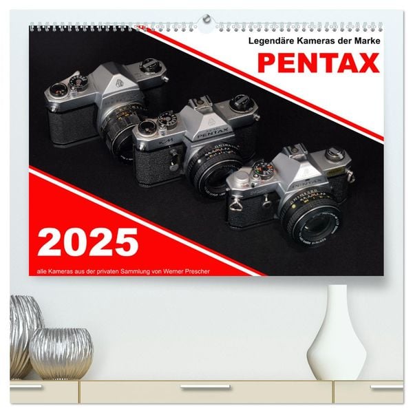 Legendäre Kameras der Marke Pentax (hochwertiger Premium Wandkalender 2025 DIN A2 quer), Kunstdruck in Hochglanz