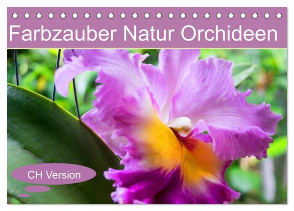 Farbzauber Natur Orchideen - CH Version (Tischkalender 2026 DIN A5 quer), CALVENDO Monatskalender