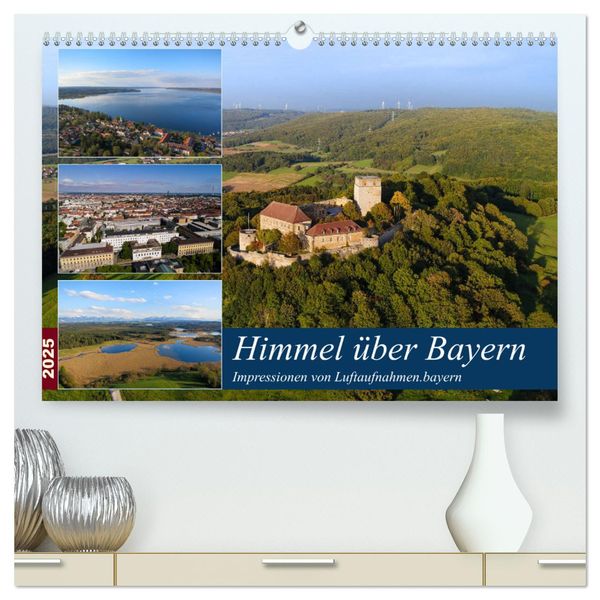 Himmel über Bayern (hochwertiger Premium Wandkalender 2025 DIN A2 quer), Kunstdruck in Hochglanz