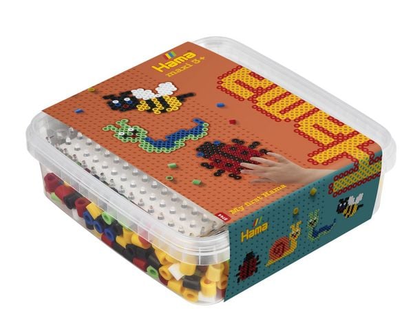 Hama 8744 - My first Hama Bügelperlen Maxi 3+, Box mit ca. 600 Stück, Stiftplatte und Zubehör, Gartenmotive