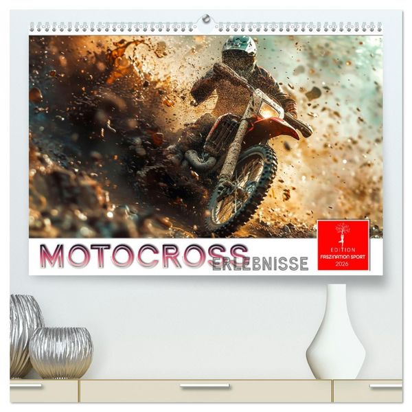 Motocross Erlebnisse (hochwertiger Premium Wandkalender 2026 DIN A2 quer), Kunstdruck in Hochglanz