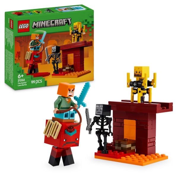 LEGO Minecraft 21266 Das Lava-Duell im Nether, Gamer Spielzeug Kinder
