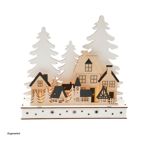 HTI-Living LED Weihnachtsdeko Dorfsilhouette LED Weihnachtsdeko Dorfsilhouette