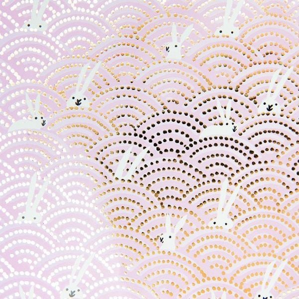 Geschenkpapier Ostern, Hasen Im Feld, Rosa, Mix