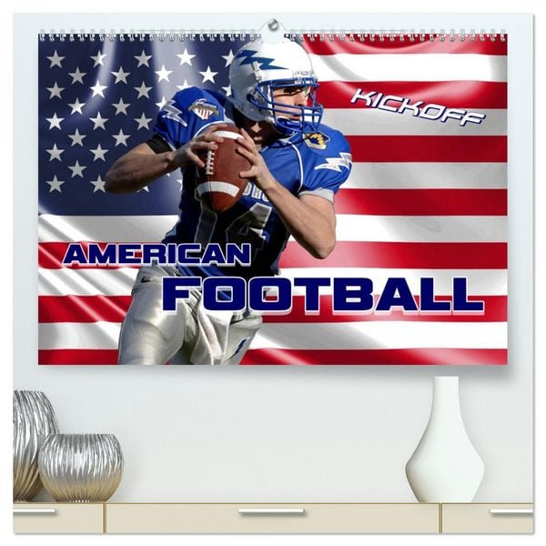 American Football - Kickoff (hochwertiger Premium Wandkalender 2026 DIN A2 quer), Kunstdruck in Hochglanz
