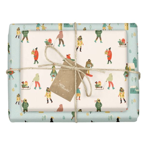 Geschenkpapier Set Weihnachten: Wintertrubel (Diversity, Diversität) für Kinder und Erwachsene