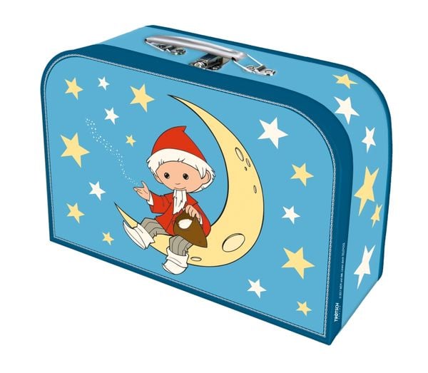 Trötsch Kinderkoffer 'Sandmann' Mond groß, Pappkoffer, Koffer aus Pappe, Geschenk Verpackung, Gutschein Verpackung,Spielkoffer, Metallgriff und Metallhenkel, Reisekoffer Kinder