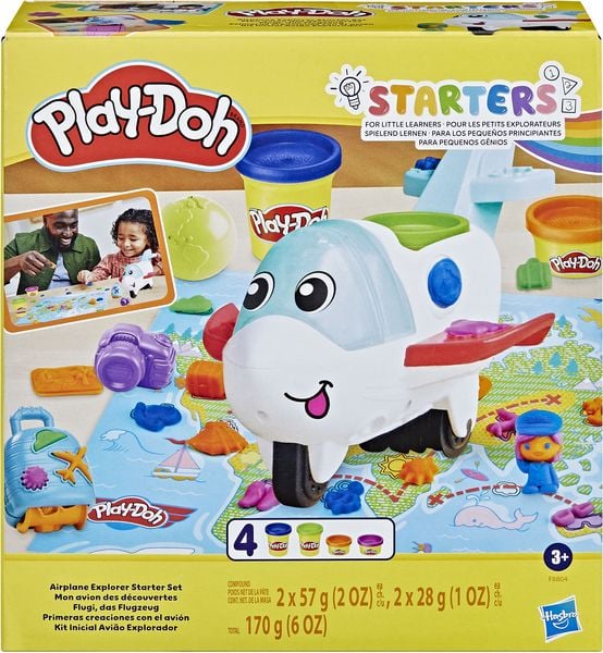 Hasbro F88045L0 - Play-Dop Flugi, mit dem Flugzeug auf Weltreise, Knete-Spielset