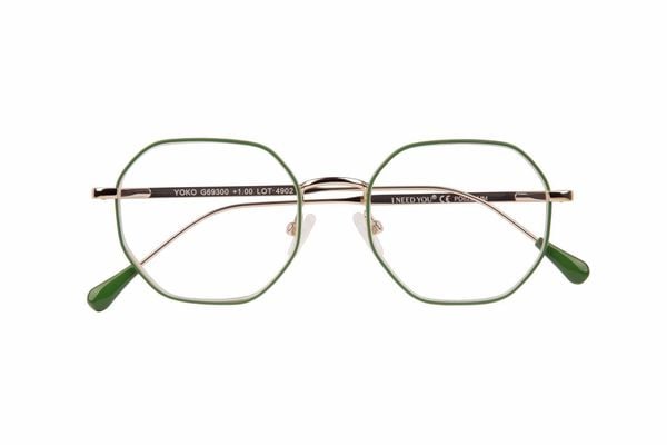Lesebrille YOKO, grün-gold, +1.50 dpt mit Etui