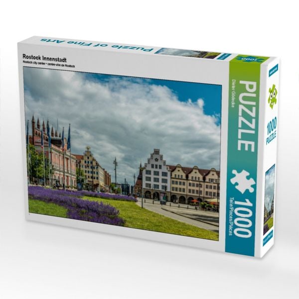 CALVENDO Puzzle Rostock Innenstadt 1000 Teile Lege-Größe 64x48cm Foto-Puzzle für glückliche Stunden