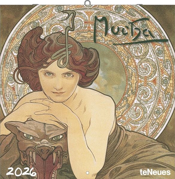 TeNeues - Mucha 2026 – Kunst-Wandkalender 30x30 cm (30x60 cm geöffnet) Broschürenkalender mit Jugendstil-Motiven für Mucha-Fans & Kunstliebhaber