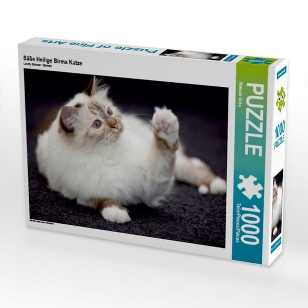 CALVENDO Puzzle Süße Heilige Birma Katze 1000 Teile Lege-Größe 64x48cm Foto-Puzzle für glückliche Stunden