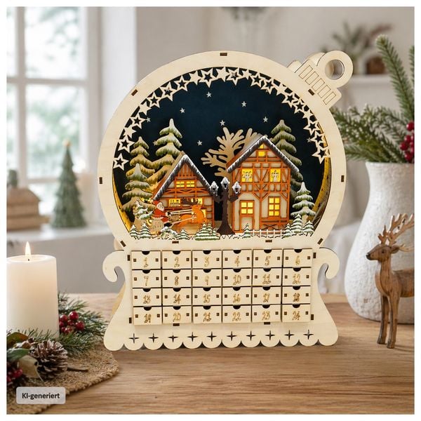 HTI-Living Adventskalender Weihnachtskugel zum Befüllen Adventskalender Weihnachtskugel zum Befüllen