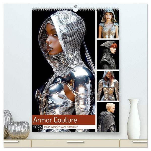 Armor Couture. Mode inspiriert vom Mittelalter (hochwertiger Premium Wandkalender 2026 DIN A2 hoch), Kunstdruck in Hochglanz