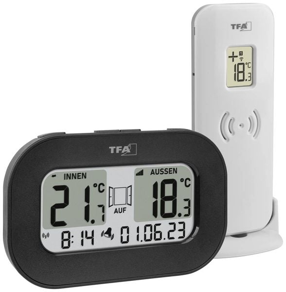 TFA Dostmann Funk-Thermometer COOL@HOME Funk-Thermometer digital Schwarz 30.3046.01