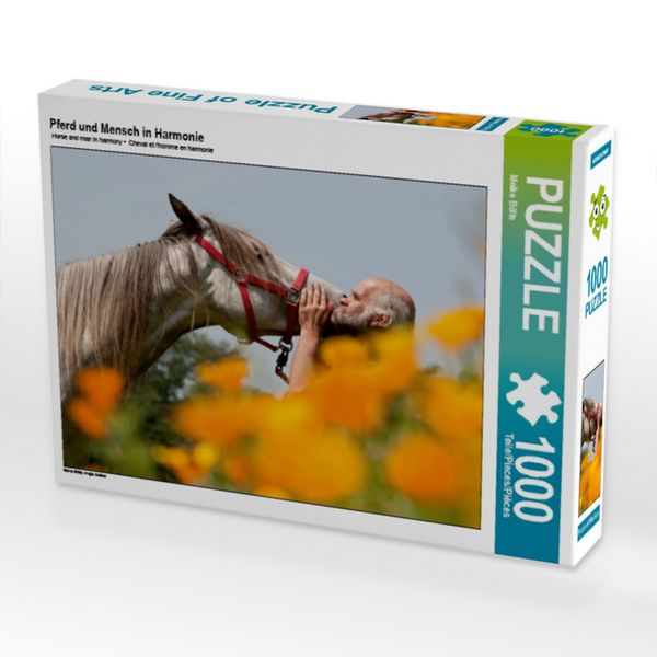 CALVENDO Puzzle Pferd und Mensch in Harmonie 1000 Teile Lege-Größe 64x48cm Foto-Puzzle für glückliche Stunden