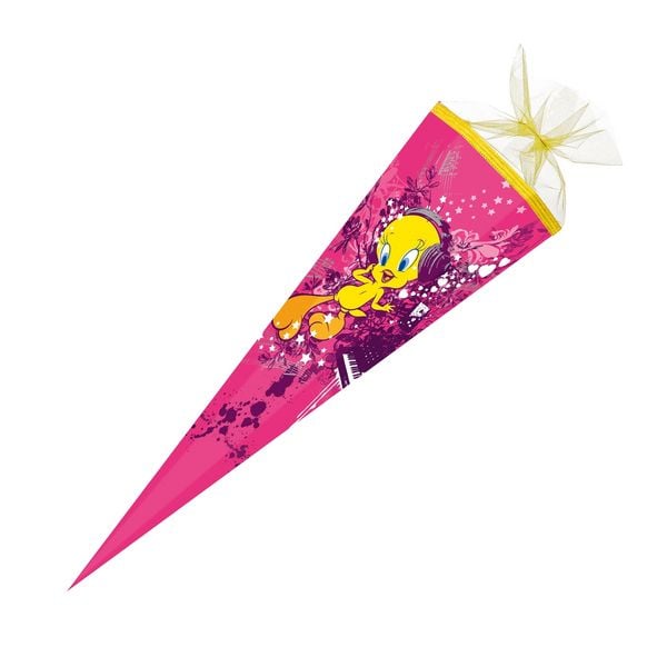 Nestler Schultüte Tweety eckig mit Tüllverschluss 85cm