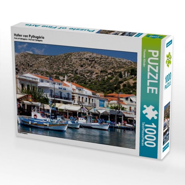 CALVENDO Puzzle Hafen von Pythagório 1000 Teile Puzzle quer 1000 Teile Lege-Größe 64 × 48 cm Foto-Puzzle für glückliche Stunden