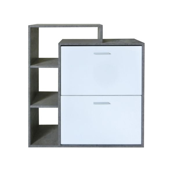 HTI-Living Schuhschrank Lisa Beton-Weiß Schuhschrank Lisa Beton-Weiß