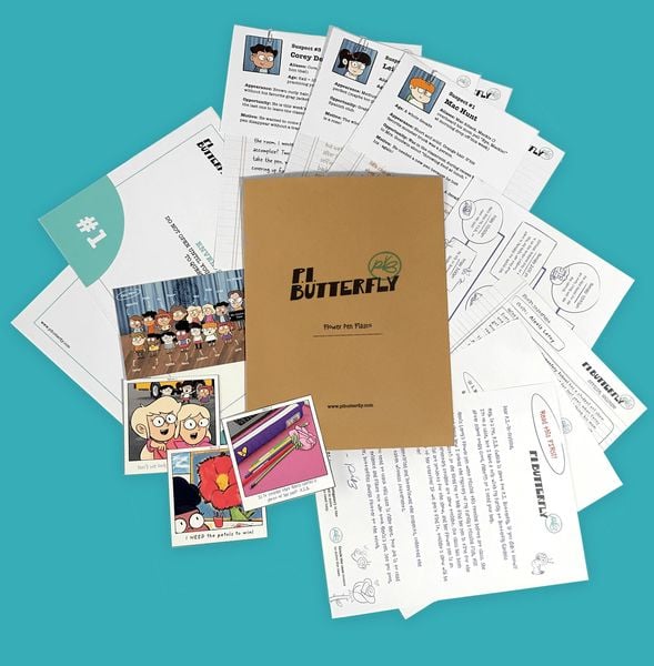 Flower Pen Fiasco: P.I Butterfly Mini Detective Mystery Game for Kids, Critical Thinking Family Clue Case Solving Game, Kids Graphic Novels Ages 6 - 11