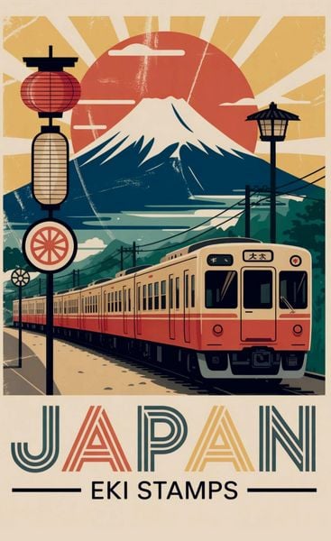 Japan EKI Stempel Buch: Sammle EKI Stempel und gestalte einzigartige Erinnerungen an deine Reise EKI Stamp Book Zugmotiv