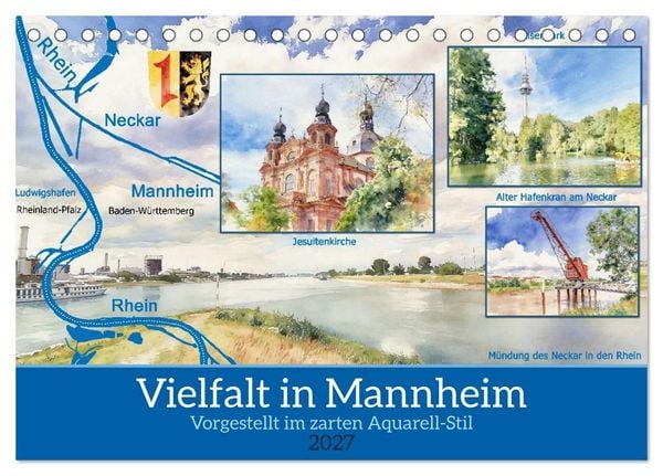 Vielfalt in Mannheim (Tischkalender 2027 DIN A5 quer), CALVENDO Monatskalender