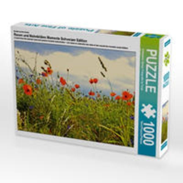 CALVENDO Puzzle Rosen und Mohnblüten Momente Schweizer Edition 1000 Teile Lege-Größe 64 x 48 cm Foto-Puzzle Bild von Avianaarts Design Fotografie by T