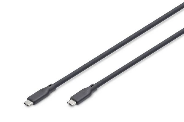 Digitus USB-C® Kabel USB4® USB-C®, USB-C® Stecker 0.5m Schwarz 16K UHD, 10K UHD, 8K UHD, 4K UHD, mit Knickschutztülle, Silikon